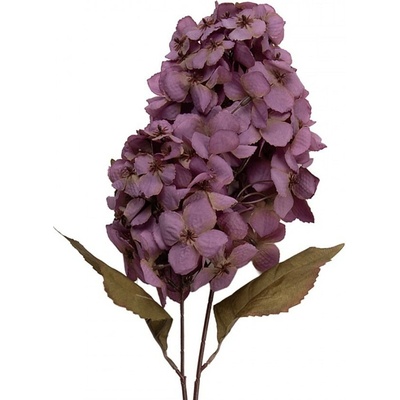 Dekorace umělá květina hortenzie s fialovým květem - 12*12*90 cm - Clayre & Eef