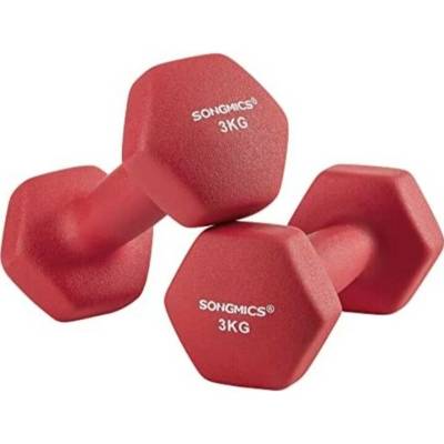 Songmics Pogumované činky 2 x 3 kg 2 ks