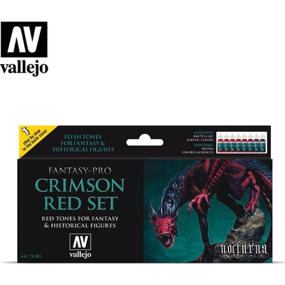 Vallejo Pro Nocturna Set 74103 Crimson Red Set 8x17 ml.