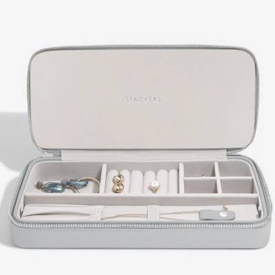 Stackers Elegantní cestovní šperkovnice Sleek Necklace Zipped Travel Jewellery Box šedá 76157