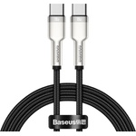Baseus Кабел Type-C към Type-C, супер бързо зареждане, 100W, 480Mbps, 20V, 5A, 1m - Baseus Cafule Series Metal (CATJK-C01) - черен