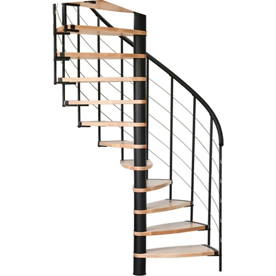 Minka STAIRS Prostorově točité schodiště Helios buk/černá 101-155 x 57-84 cm