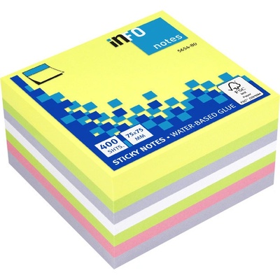 INFO NOTES Самоз лист Info Notes Микс Неон 75х75mm 400 л (1901048-58-5654-80)