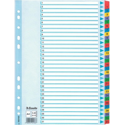 Rozdružovač A4 kartonový Esselte Mylar - barevný / 1 - 31