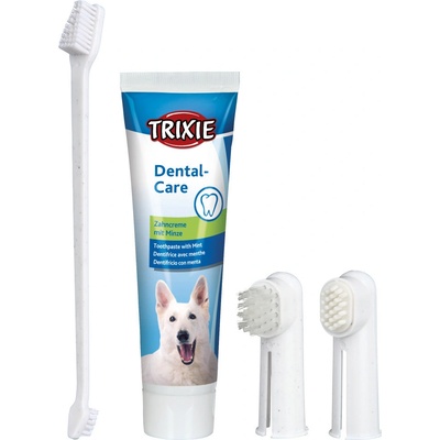 Trixie Set zubná pasta s mätou 100 g a zubné kefky 3ks