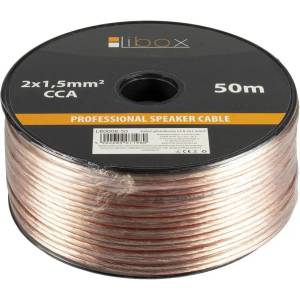 Libox Kabel głośnikowy 2x1, 50 mm LB0008-50 аудио кабел 50 m прозрачен (LB0008-50)