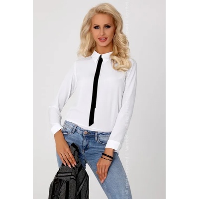 Merribel Дамска блуза с яка в бяло RonadaLA-Ronada White 85276 - Бял, размер XL
