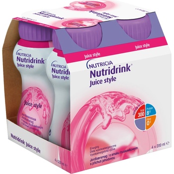Nutridrink Juice style s jahodovou príchuťou 4 x 200 ml