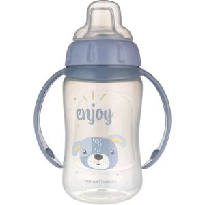 Canpol babies Преходна чаша със силиконов накрайник Canpol - Cute Animals, Синя, 320 ml (56/512_blu2)