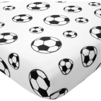 Catherine Lansfield Бял еластичен детски чаршаф за детско креватче от флийс 70x140 cm Football - Catherine Lansfield (BD/57652/W/TFD/WH)