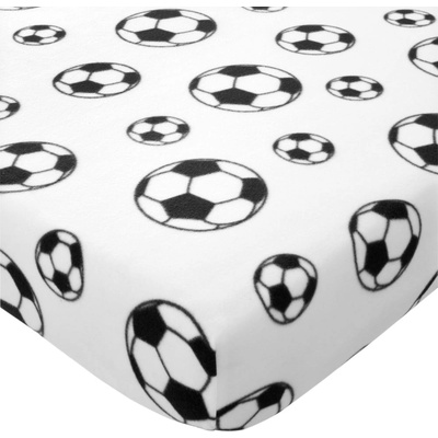 Catherine Lansfield Бял еластичен детски чаршаф за детско креватче от флийс 70x140 cm Football - Catherine Lansfield (BD/57652/W/TFD/WH)