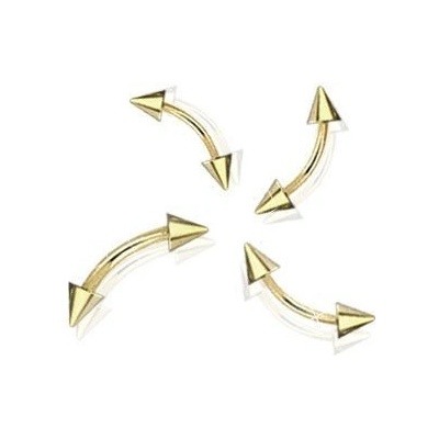 Šperky4U pozlacený piercing do obočí kónus OB01092-1608