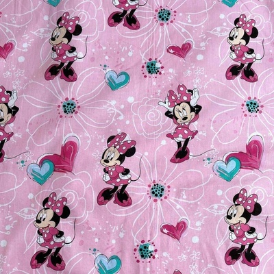 Jerry Fabrics Bavlna napínací prostěradlo Minnie Flowers 02 90x200x25