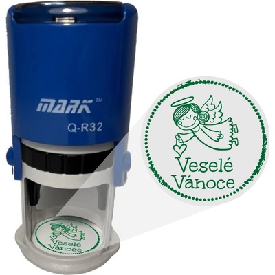 Mark Samonamáčecí razítko Veselé Vánoce 022 oranžová 32mm