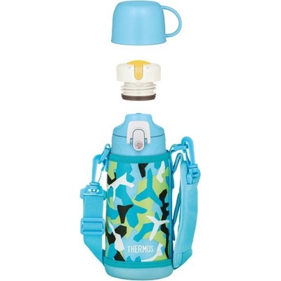 Thermos Active детски термос с 2 капачки в калъф, 600 мл, син, 4 ел (120061)