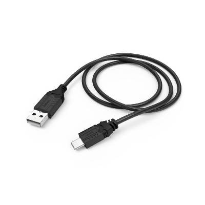 Кабел HAMA USB-A мъжко - USB-C мъжко за зареждане на SONY PS5, 0.75 m, Черен (HAMA-54461)
