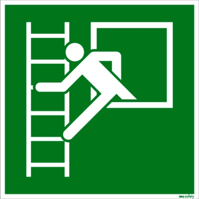 Značka Núdzový rebrík, ISO 7010, fólia, LN, SK, 150 x 150 mm, 10 ks