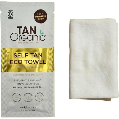 Tan Organic Samoopalovací ekologické ubrousky (Self Tan Eco Towel) 2 x 10 ml