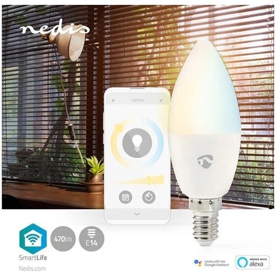Nedis Smart žiarovka LED E14 4.9W biela WIFILRW10E14 WiFi Tuya