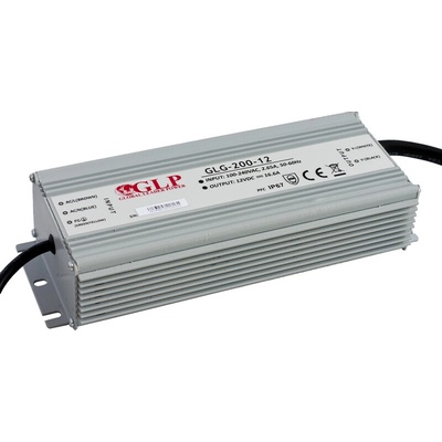 MI6, 200W Profesionální napájecí zdroj, GLG-200-12A, 12V, 16.6A, IP67