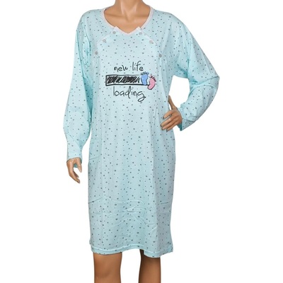 Макси нощница за кърмачки в синьо с точки и звезди