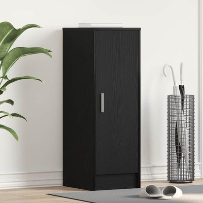 vidaXL Шкаф за обувки 32 x 35 x 92 см Инженерна дървесина Черен дъб (862685)