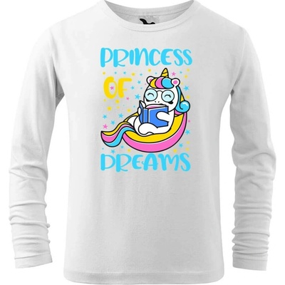 DOBRÝ TRIKO Dětské bavlněné triko Princess of dreams Bílá