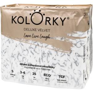 Kolorky Deluxe Velvet Love Live Laugh еднократни пелени размер S 3-6 Kg 25 бр