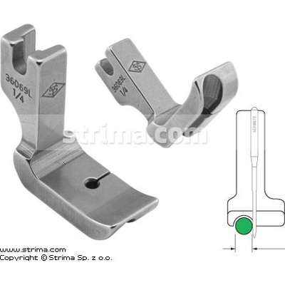 Texi Patka pro všívání kedru pro šicí stroje, levá 6.4mm P69L1/4 [36069L 1/4]