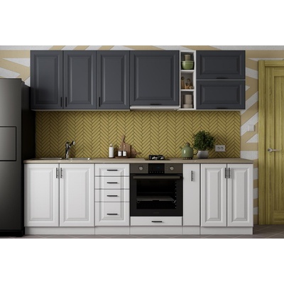 Кухня Soft Premier 7 260cm МДФ бял и МДФ бял