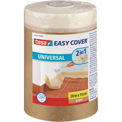 Tesa Easy Cover, kombinace zakrývacího papíru a malířské pásky, náplň, světle hnědá, 20m x 1,5m 58880-00000-03