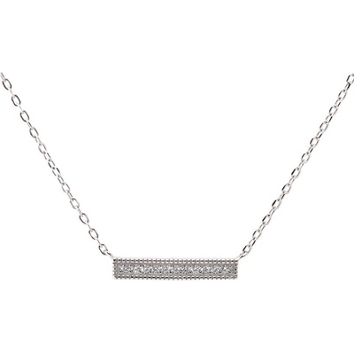 Rafity Stříbrný řetízek s pevnou ozdobou se zirkony N0049-05