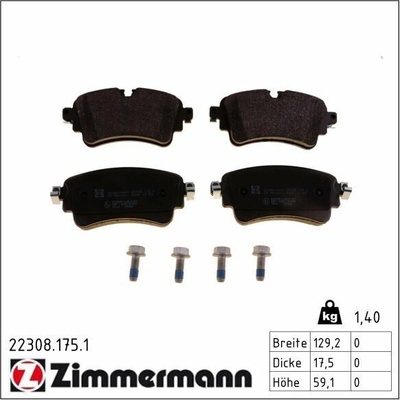 Sada brzdových platničiek kotúčovej brzdy ZIMMERMANN 22308.175.1