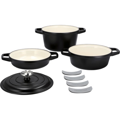 Silvercrest Súprava liatinových hrncov Premium čierna 100409641