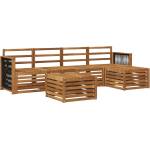 vidaXL Комплект дивани за открито 6 бр. Натурално (3384260)