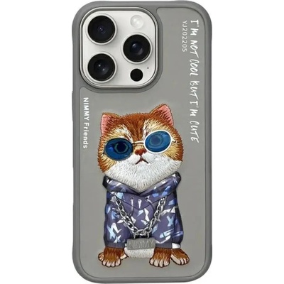 Nimmy Glasses Cool Cat Case за iPhone 16 Pro Max - сив (6971080319389)