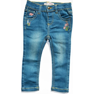 Minoti Kalhoty dívčí džínové vyšívané FOREST