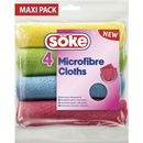 Söke Microfibre Cloths viacúčelová utierka z mikrovlákna 30 x 30 cm 4 ks