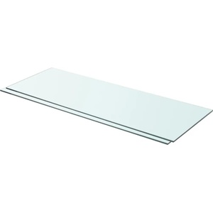 vidaXL Рафтове, 2 бр, панели прозрачно стъкло, 80x30 см (3051576)