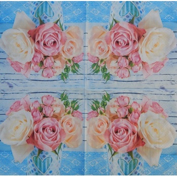 Paper Designe servítky Růže na modré 33x33cm