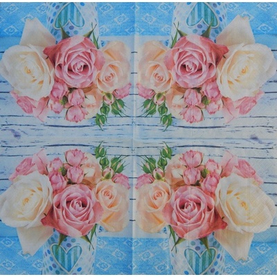Paper Designe servítky Růže na modré 33x33cm