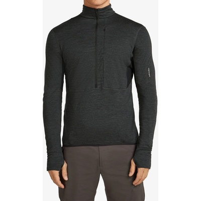 Icebreaker Merino 200 Realfleece Descender LS Half Zip jet hthr/black/cb