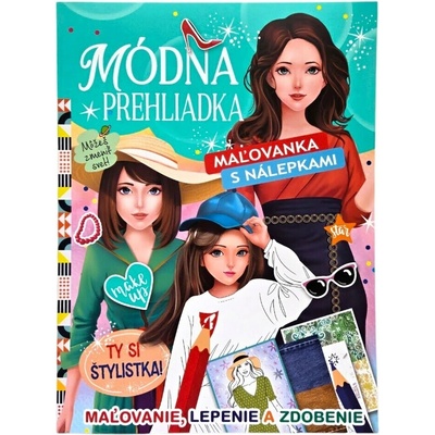 Módna prehliadka maľovánka s nálepkami