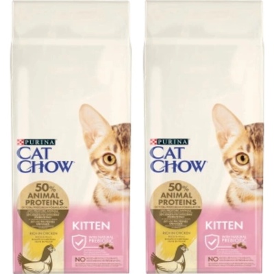 PURINA Cat Chow s vysokým obsahom kuracieho mäsa 2 x 15 kg