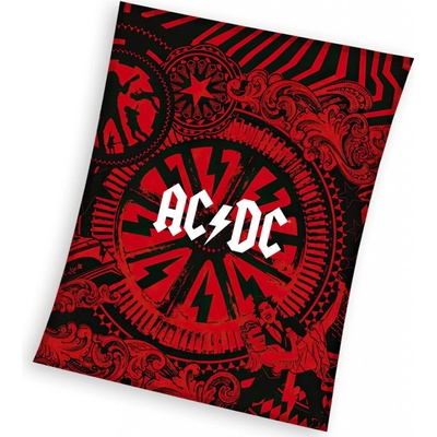TipTrade z mikrovlákna coral fleece AC DC BLACK ICE červená deka 150x200
