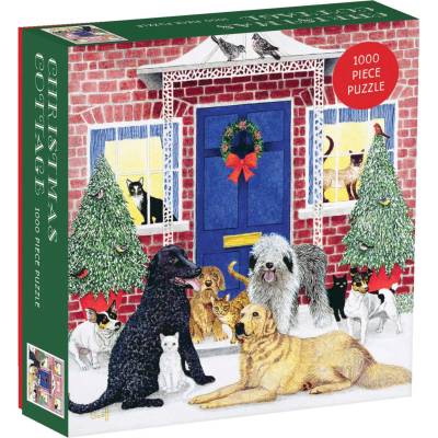 Galison - Puzzle Christmas Cottage Square - 1 000 piese