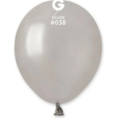 SMART Balónik latexový MINI 13 cm Metalický strieborný