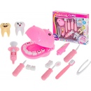FunPlay FP-6686-2 Zubárska súprava pre deti Hrošík u zubára ružový 11 ks