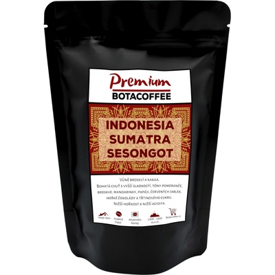 BotaCoffee Indonesia Sumatra Sesongot Gayo Rakyat Farm Anaerobic honey Velmi jemně mletá 250 g