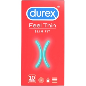 Durex Feel Thin Slim - тънки презервативи с естествено усещане (10 броя) - lovesexshop